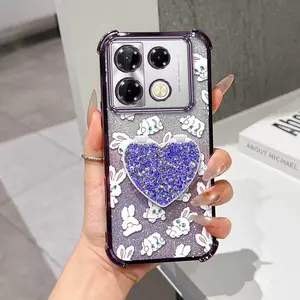 1 Piece Durable Infinix Note 50 Pro/40 Pro 5G/4G/40 Pro+ 5G/40/30/50 Pro+ 5G/Smart 10 PLUS Flexible Lovely Rabbit Phone Case Cover Suitable For Infinix Note 40 Pro 4G Featuring Slim And Stand In Casual