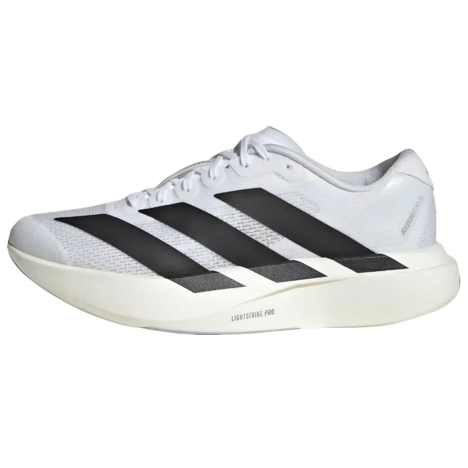 Women's Adidas Adizero Evo SL 'White Black' Running Sneaker - Rubber Sole, Lightstrike Cushioning, Race Look, for Workout & Training, Everyday Active Wear