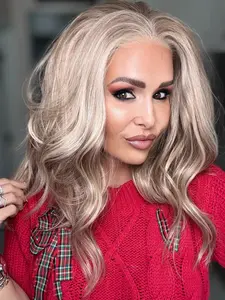 AISOM Vera Pearl Blonde Wave 16"Free Part Glueless Lace Front Wig with Scandinavian Hairline Heat Friendly Natural look Low Density Daily Use