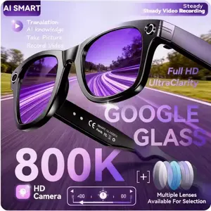 2026 Newly Upgraded Unisex Rectangular Smart Glasses - Wearable Cool Gadgets with Camera, Video Recording, AI Photo Recognition, Bluetooth Calling, Translation, Voice Control