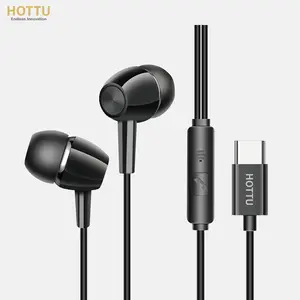 【HOTTU】HF02 Hi-Fi Digital Type-C Plug 1.1m TPE Wired Headphones In-Ear Audiophile Headphones Earphone Trendy Design Comfortable Fit Stylish Audio Accessory for Daily Use, Perfect Gift Idea for Music Lovers & Tech Enthusiasts HF02