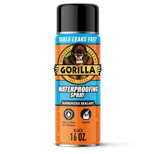 Waterproofing Spray 16 oz. Rubberized Sealant Black Paintable Seals Leaks Fast