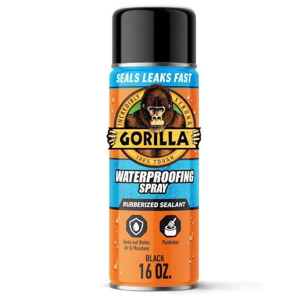Waterproofing Spray 16 oz. Rubberized Sealant Black Paintable Seals Leaks Fast