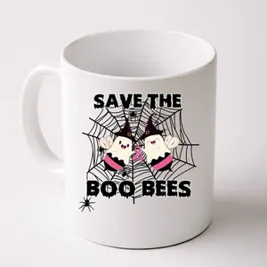 Save The Boo Bees Breast Cancer Mug, Gift For Halloween Lover, Funny Ghost Halloween Coffee Mugs, Halloween Decor Mug, Spooky Season Gift Pumpkin Mug Boo Ghost Scary Mugs