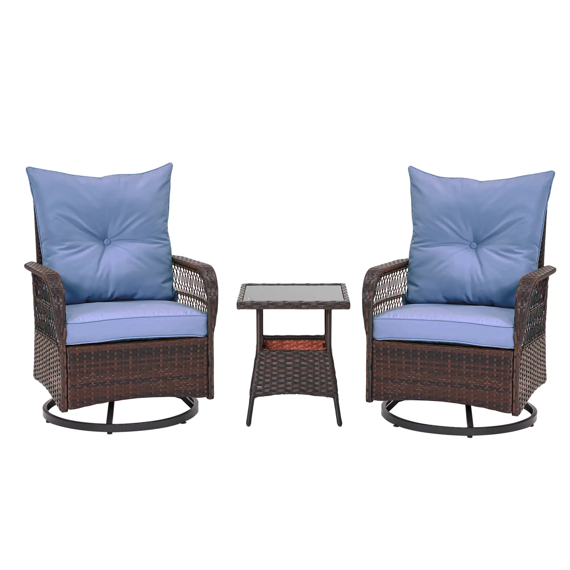 Style 4-3 pcs Rocking Bistro Set（Blue）