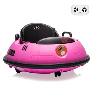 12V Electric Ride on Bumper Car for Toddlers, Kids Bumper Car with Remote Control, LED Lights & 360 Degree Spin, Indoor and Outdoor for 18+ Months Kids (Rose)