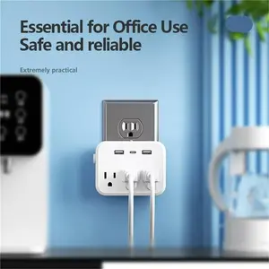 6-in-1 Multi-Plug Outlet Extender: 3 AC Outlets + 3 USB Ports with Power Switch