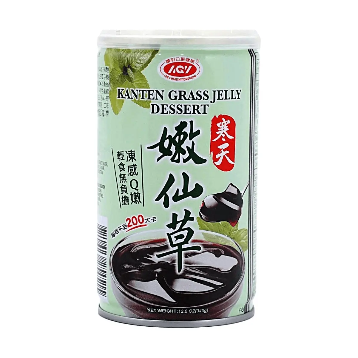 AGV Grass Jelly 340g - Low Calorie, Refreshing Dessert, Healthy Snack, Traditional Taiwanese Dessert