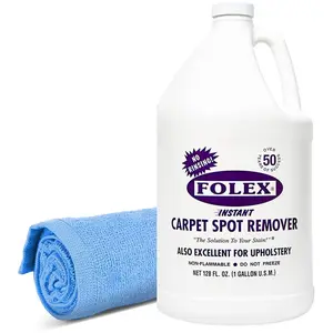 Folex Instant Carpet Spot Remover Carpet Cleaner with Reusable Cleaning Cloth - 128 oz - Removes Pet Accidents, Grease, Red Wine and More - 1 Pack