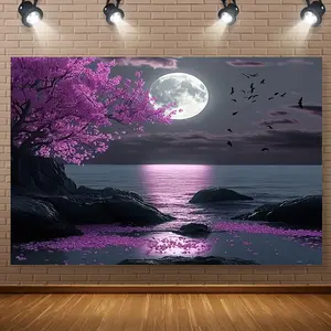 One piece, trendy party tapestry with moon pattern. Made of 100% polyester fabric. Suitable for decorating rooms, bedrooms, dormitories and festival parties. Applicable for various celebration occasions.