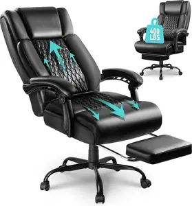 PUKAMI 400lbs Executive Office Chair with Footrest, Big and Tall Ergonomic Computer Gaming Chair, High Back Lumbar Support Desk Chairs