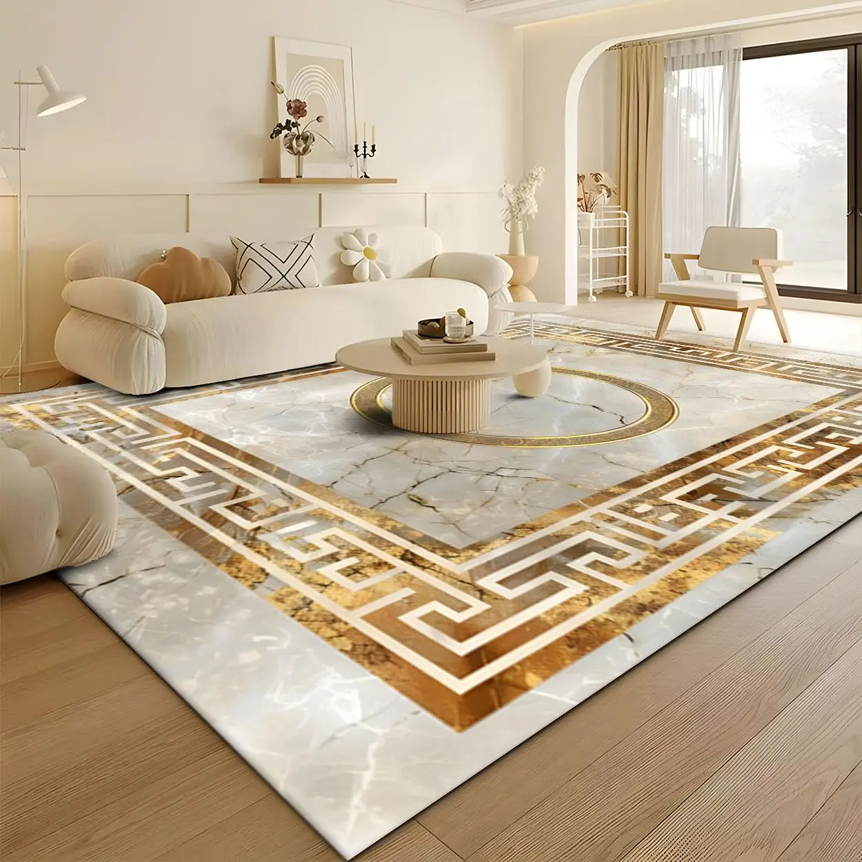 Marble Pattern Floor Mat, Non-slip Soft Floor Carpet, Decorative Area Rug for Home Living Room Bedroom, Home Decor, Home Essentials, Modern Geometric