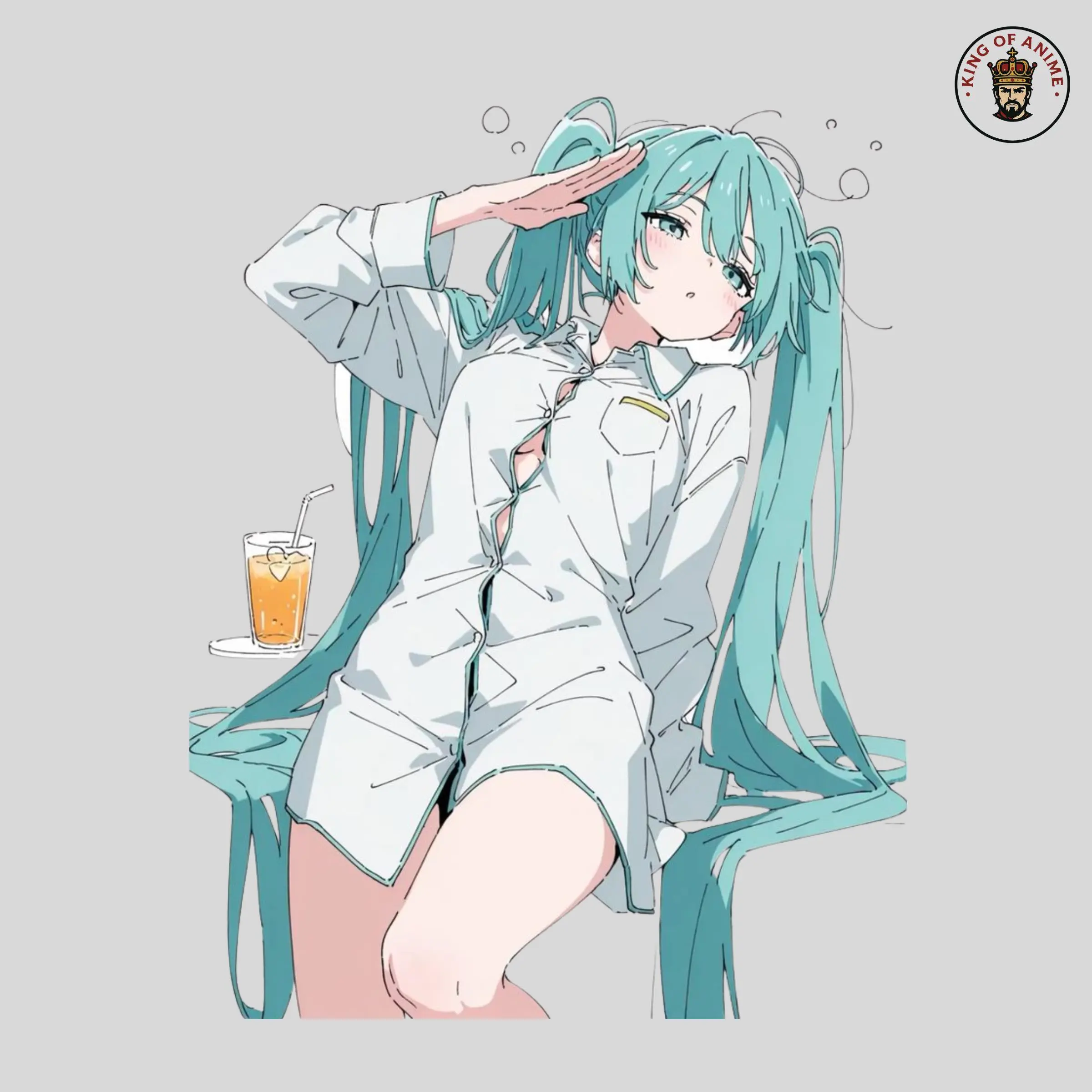Hatsune Miku Sleepy Pose Sticker, Vinyl Sticker, Anime Waifu Morning Mood, Water Bottle Decor, Lazy Day Vibes