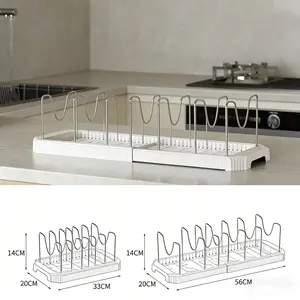 Expandable Stainless Steel Storage Solution, 6-Grid Design for Home Kitchen Cafe Restaurant Bar, Fashion Metal Finish Organizer Rack