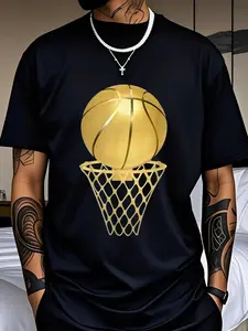 Men's Stylish Printed T-Shirt – A Classic Summer Casual Tee: Crew Neck, Short Sleeve, Comfortable & Breathable. Features a Trendy Lettering Design—A Versatile and Fashionable Wardrobe Essential for Men.