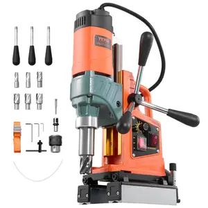 【fathersdaygift】VEVOR Magnetic Drill Press1400 W2 inch Boring Diameter0-750 RPM SpeedReversible DirectionMag Drill Press with 6 Core BitsElectric Drilling Machine for Industrial and Home Improvement