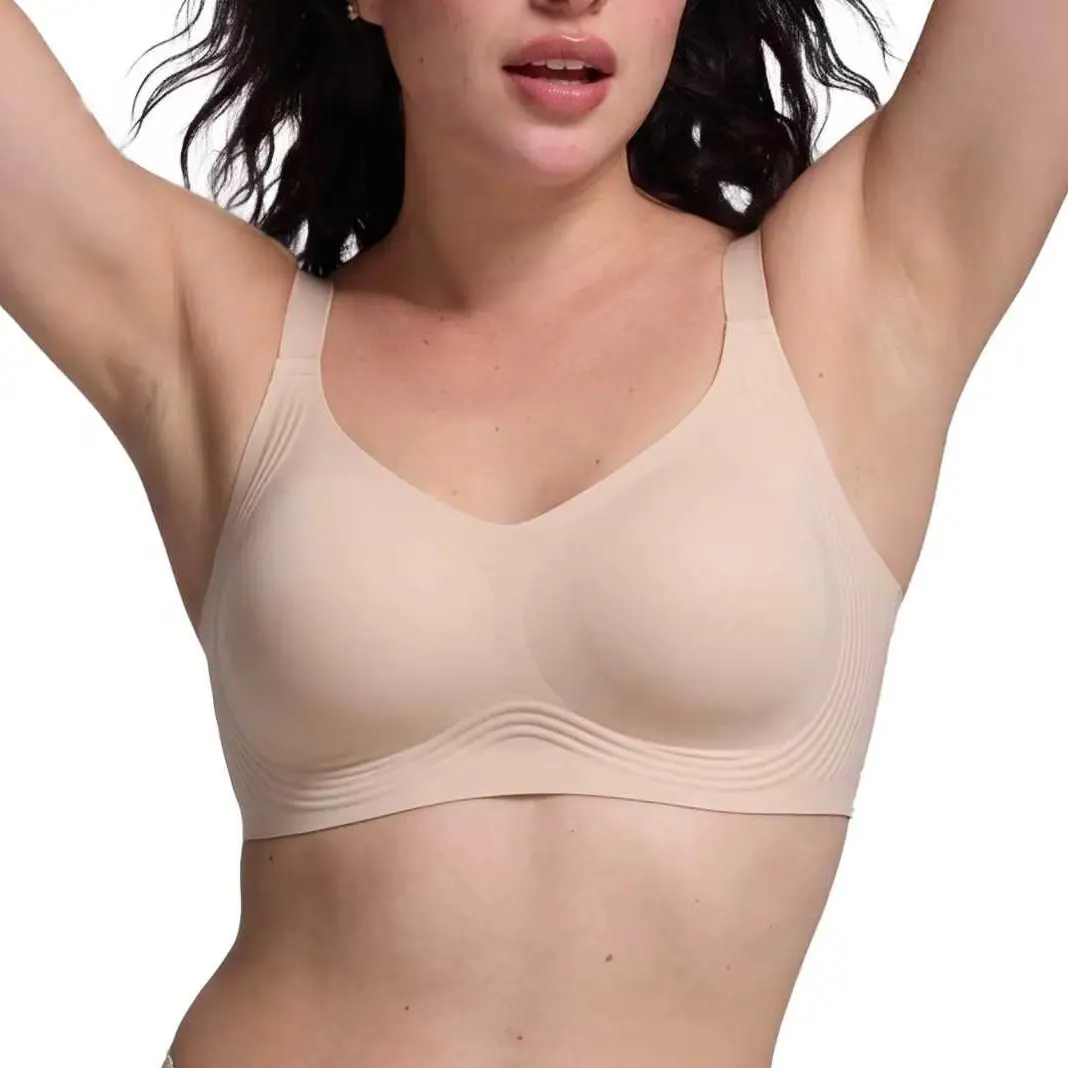 VRCOMFY  Women's Jelly Bra  Wire-Free Full-Cup Pushing-Up Bra  Seamless Lifting Bra  Full-Coverage Lifting Plus-Size Bra  Comfortable Lifting Everyday Bra