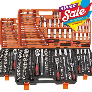 216Pcs 1/4"&3/8"&1/2" Socket Ratchet Wrench Set with Bit Socket Set, 72 Tooth Ratchet Wrench Handle, Mechanics Tool Set for Automotive Repair And Home Use