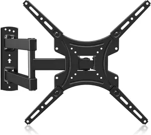 Full Motion TV Wall Mount Bracket Articulating Arms Swivels Tilts Extension for Most 13-42 Inch LED LCD Flat Curved Screen TVs Max VESA 400x400mm up to 66lbs Modern Design