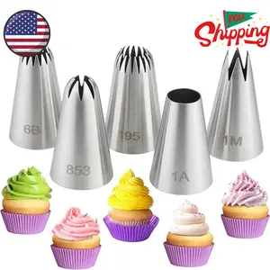 5PCS Large Piping Tips Set, Stainless Steel Cake Decorating Tips