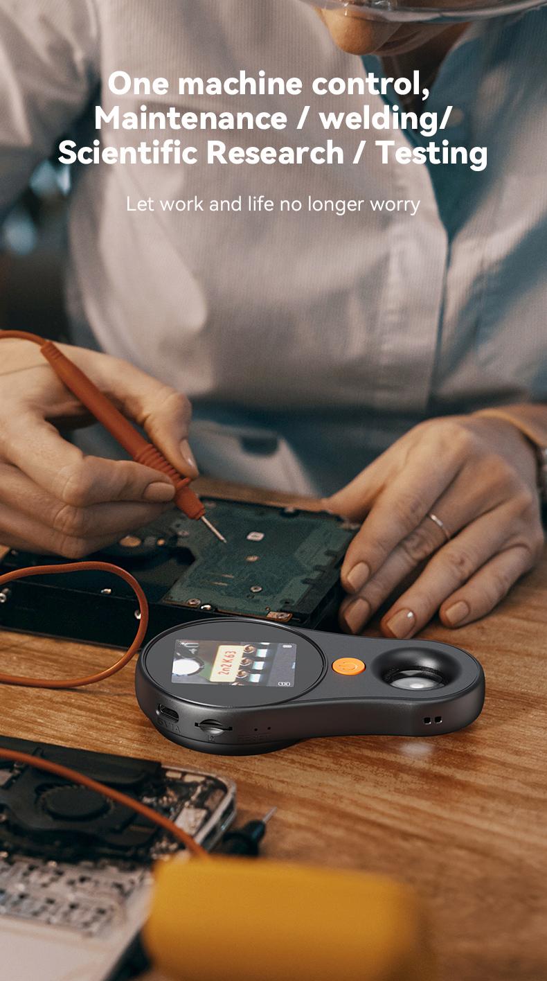 Portable Handheld Digital Microscope 400X Magnification 2MP HD Camera with Built-in Screen, USB Rechargeable Pocket Microscope for Electronic Repair, Soldering, Jewelry Inspection