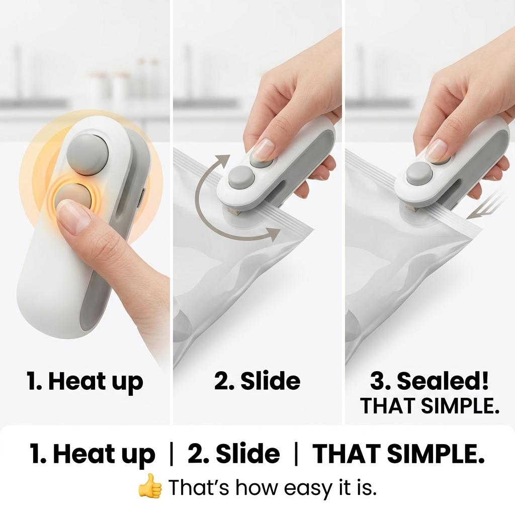 Mini Sealing Machine - Home Plastic Sealing Machine - Snack Moisture-proof Sealing Tool - Portable Plastic Bag Food Preservation Plastic Sealing Machine