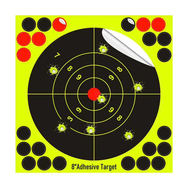 50 Pack 8x8 Inch Self-adhesive Splatter Paper Bull's Eye Shooting Target Stickers for Practice