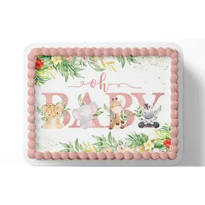 Woodland Baby Shower Cake Topper Edible Image