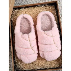 Women's Cute Fluffy Plush Slippers, Casual Soft Comfortable Home Slippers, Warm Slippers for Indoor & Outdoor Use for Fall & Winter