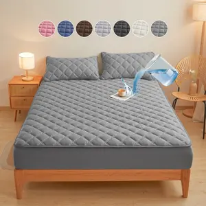 2/3PCS Waterproof Mattress Protector Set, Deep Pocket Fits 6"-18", Noiseless Breathable Cooling, Stain Resistant & Easy Care, with Pillowcases, Bedroom & Hotel Use