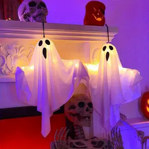 Halloween DIY Glow Decorations, 20-Inch LED Lights with Hanging Rope, Battery-Powered, Indoor Outdoor Use, Easy Installation, Festive Lighting