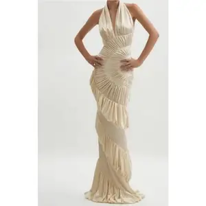 NEW $225 Sonia Rea Cream Halter luxurydress Luxury Maxi Dress