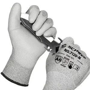 Schwer 3 Pairs ANSI A6 Cut Resistant Gloves CR7120 Cut Proof Work Gloves, Touchscreen, for Men and Women Used for Woodworking, Glass Cutting, Construction, Cargo Handling, Car Repair