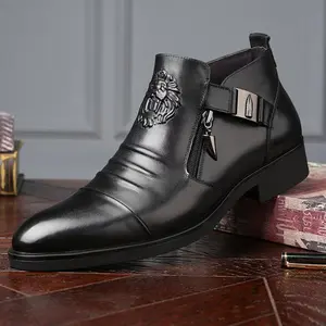Men’s Business Formal Mid - Top Dress Boots | Zipper & Buckle Accents, Chelsea - Inspired Style
