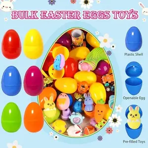 Children Easter Egg Set (includes Toys), Basket Filler, Egg Hunt Prize, Classroom Gift, Plastic Eggs, Party Favor, Toddler Gift