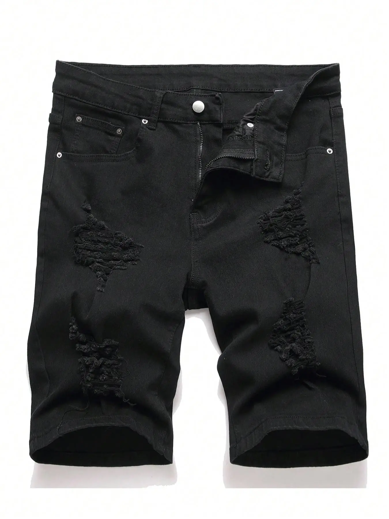 Men's Ripped Loose Denim Shorts, Summer Cool Fashion Slant Pocket Casual Shorts, Comfortable Breathable Daily Wear