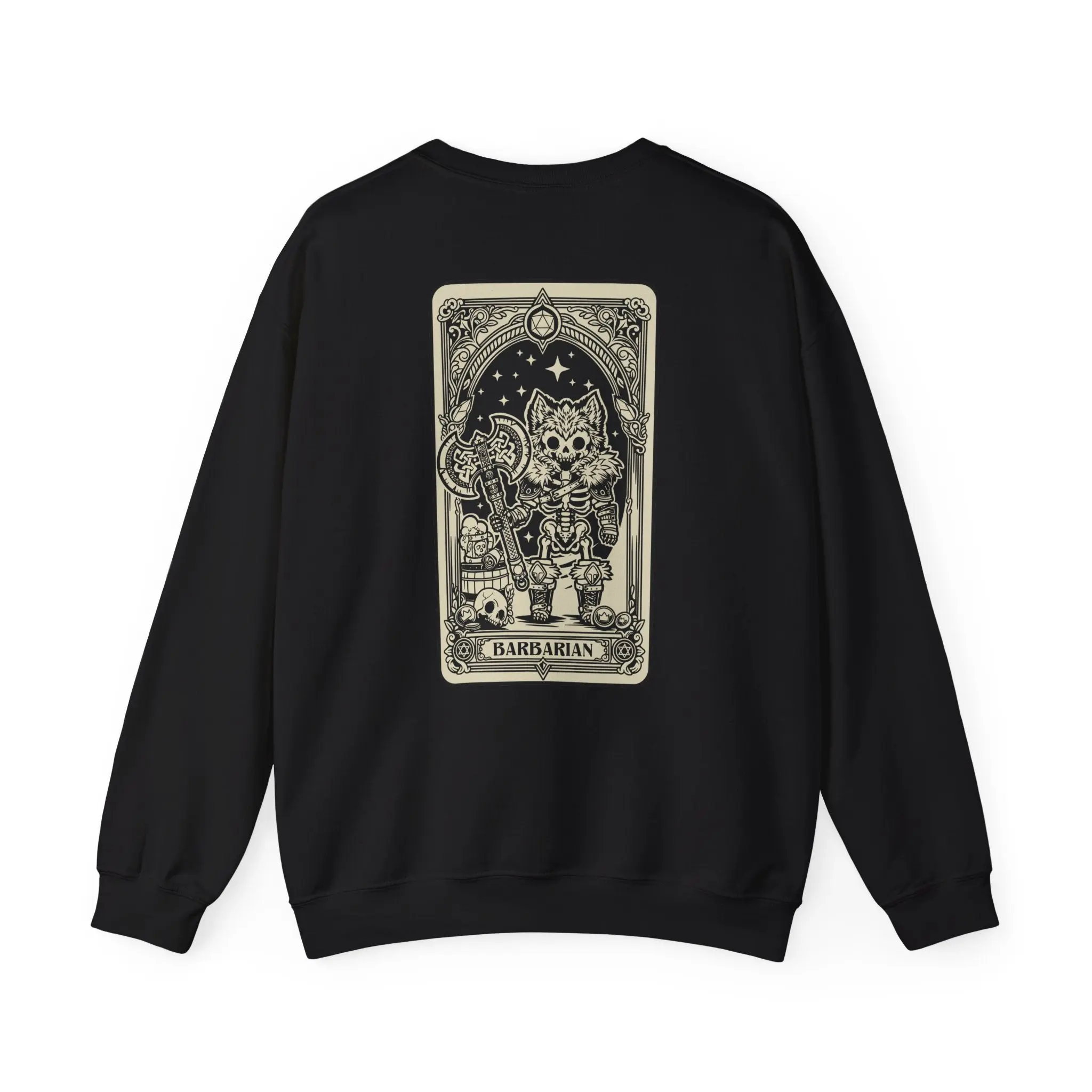 Dragons Den DnD Barbarian Tarot Card Fantasy Apparel Pullover Sweatshirt