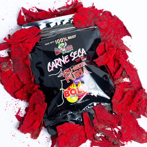 3pk - Carne Seca BITES - Sr. Michelado - Crunchy Beef Jerky - Azu Mecha Furia BOLD 1.5oz - 3pk