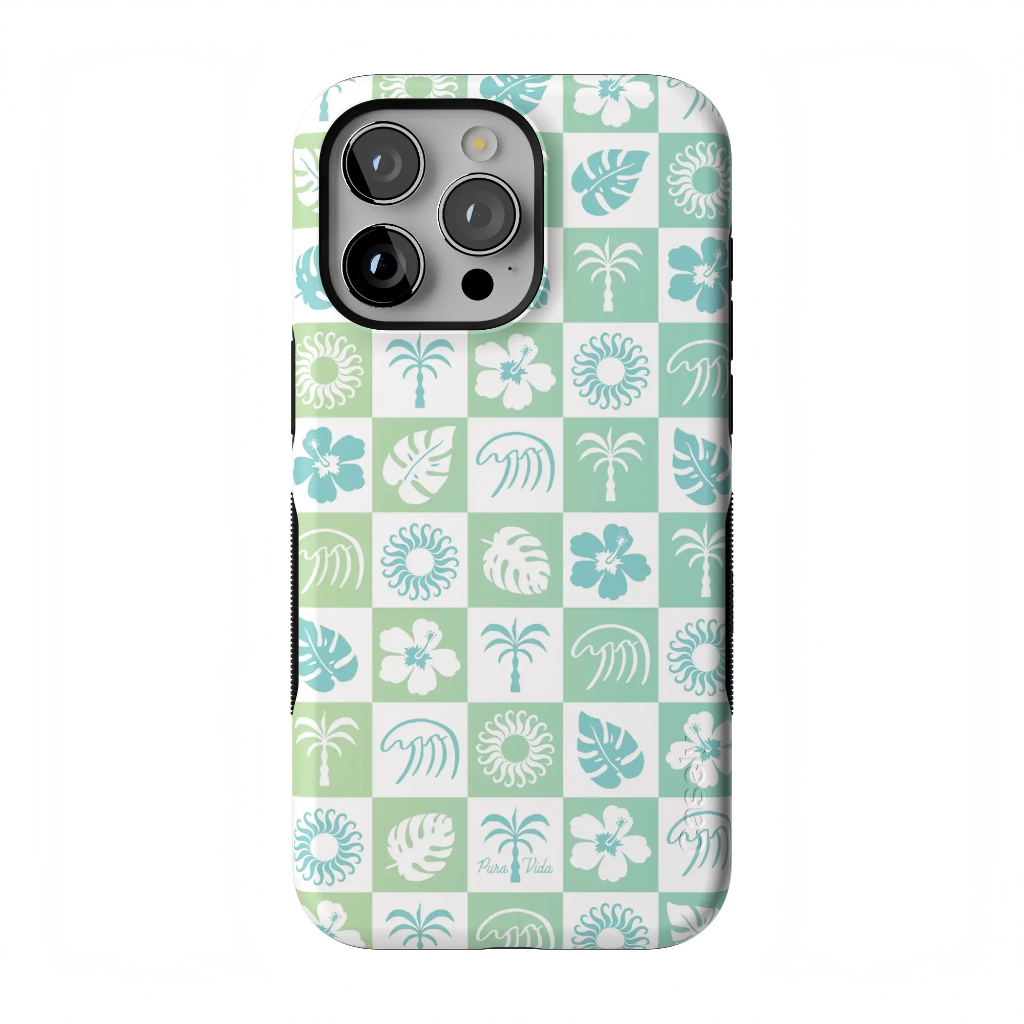 Casely iPhone 15 Pro Max Case | Pura Vida | Coastal Checkers | Bold Protective Design | Compatible with MagSafe