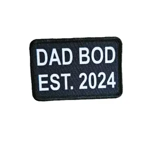 dad bod established 2024 new dad patch with book and loop backing 2x3 inches