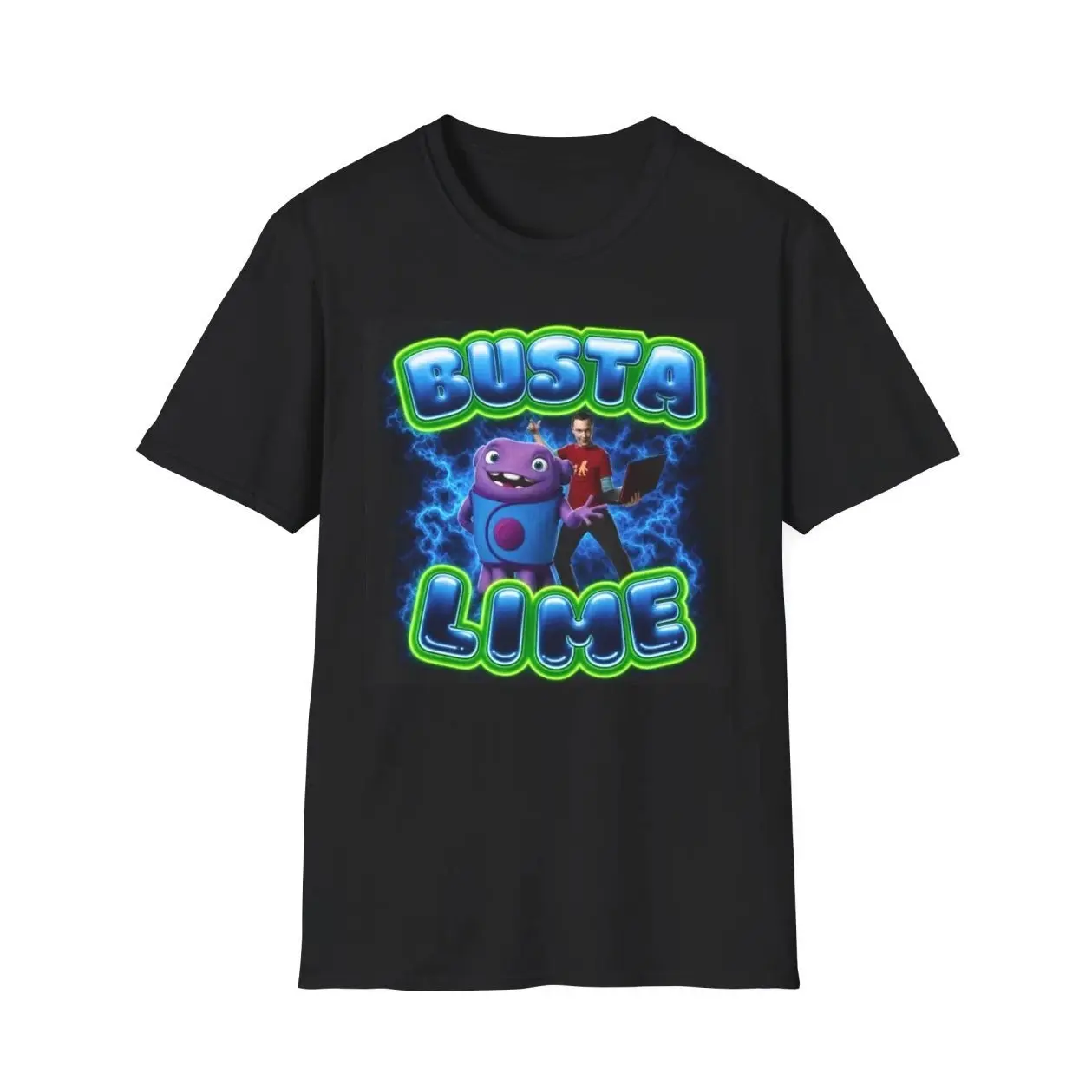 Busta Lime T-Shirt, Colorful Cartoon Alien, Cute Funny Graphic Tee, Gift for Him 7Z1