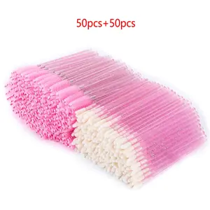 ✨ 100/200/400 Pcs Disposable Lip Brush & Mascara Wand Combo Set｜For Lip Gloss Application & Eyelash Extension Tools｜Portable Travel Size｜Essential Makeup Tools