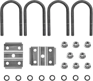 Trailer U Bolt Kit for 3,500 to 7,000 lbs Boat Trailer Axle(2-3/8" Round Axle, 1/2” Diameter, 2" Thread Pitch), 4 Leaf Springs Tandem Suspension Kit Parts, Dexter Type Spindle Accessories.