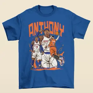 Carmelo Anthony Cartoon Style New York Basketball T-Shirt