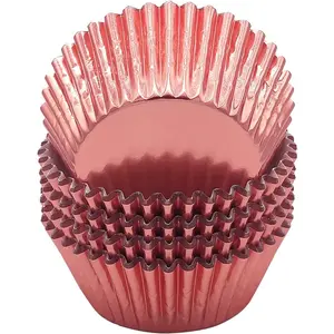 Standard Rose  Foil Cupcake Liners Muffin Baking Cups for Party and , 100-Count
