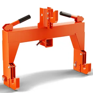 GARVEE 3 Point Quick Hitch to Category 1 and 2 Tractors，3000 LBS Lifting Capacity Tractor Quick Hitch Between Lower Arms Attachments Quick Hitch with 2 Receivers,Orange
