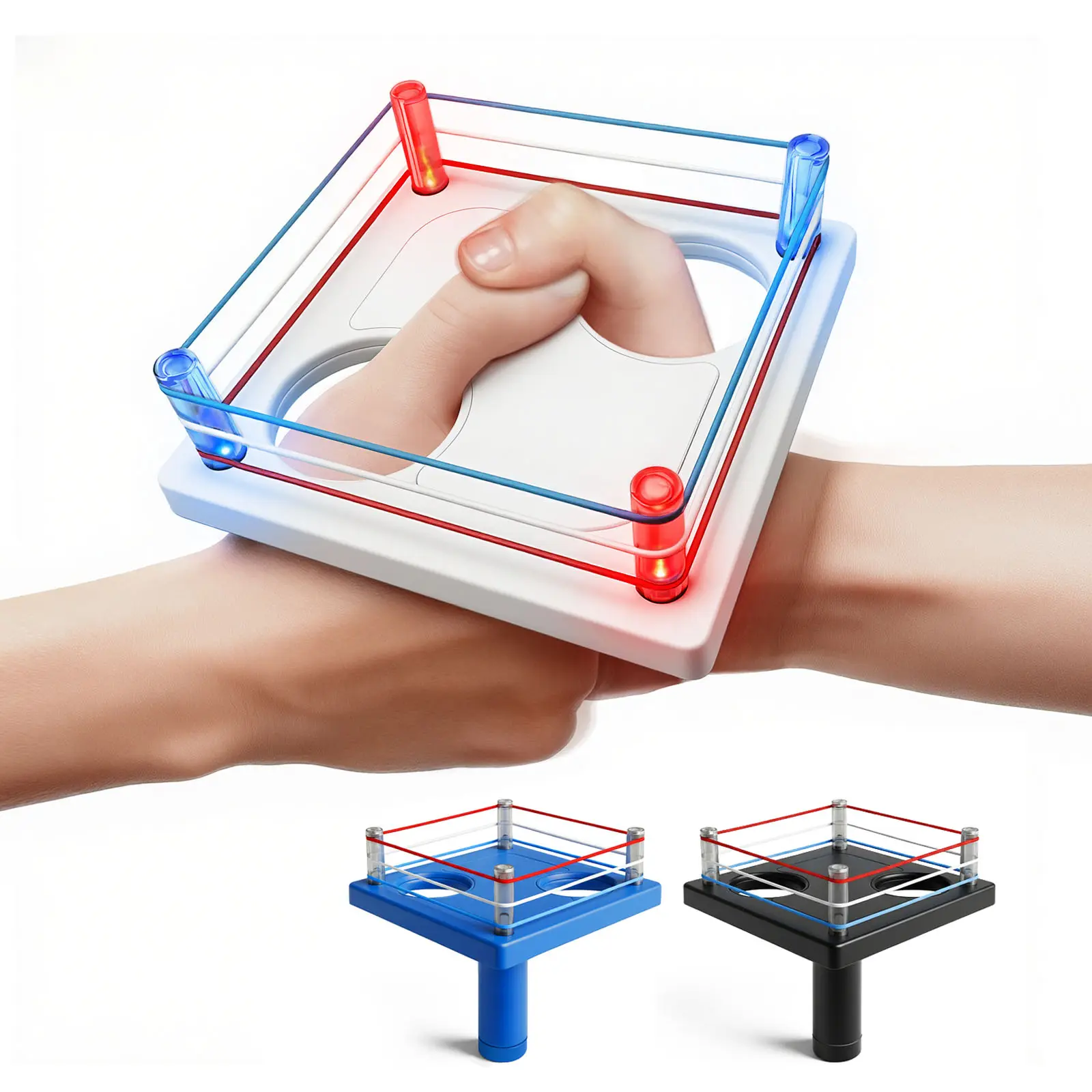 Mini Thumb Wrestling Ring Game, Tabletop Wrestling Arena with Ropes & Corner Posts, Interactive Party Game for Family Game Night & Friends, Electronic & Basic Versions