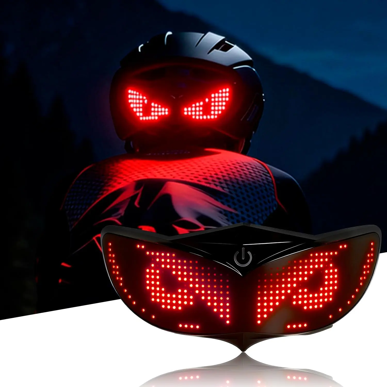 Quplavo 5V RGB LED Flexible Helmet Light Panel - App-Controlled Devil Eye Display, DIY Animations, Waterproof Silicone Board, Easy Install for Motorcycle Helmets, Night Riding, Cosplay (1-Pack), Rgb Lights, Bike