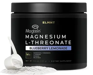 TERRA ELMNT Magnesium Sleep Powder | Supports Relaxation & Restful Sleep | Blueberry Lemonade Magtein drink with Theanine, Apigenin & Melatonin