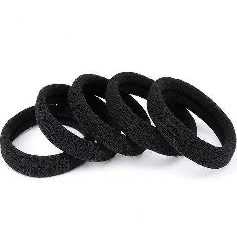 Unisex Cotton Blend Stretchy Tie Band Set - 1PCS High Elasticity, Ouchless Seamless, No Damage Design, Casual Solid Ponytail Bands for Heavy Locks, 5x Stretch, Gentle Hold, All-Day & Sleeping Wear